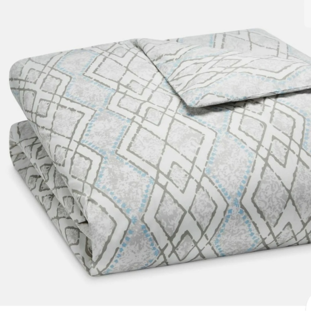 John Robshaw Vanaja Print 200 Threadcount Organic Cotton Queen Duvet Cover NWOT